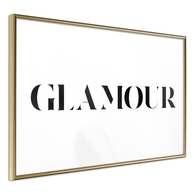 Wall Poster Glamour - black inscription in a distinctive font on a white background 126534 additionalImage 12