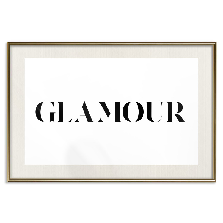 Wall Poster Glamour - black inscription in a distinctive font on a white background 126534 additionalImage 19