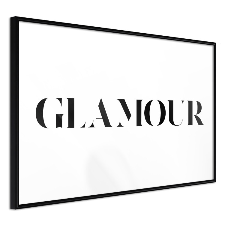 Wall Poster Glamour - black inscription in a distinctive font on a white background 126534 additionalImage 12