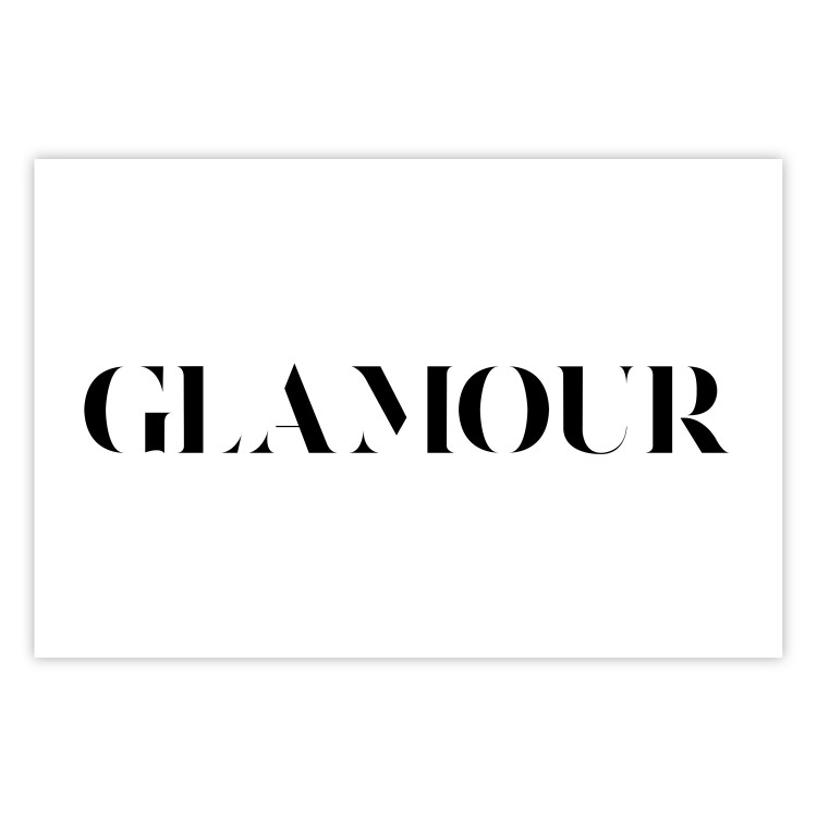 Wall Poster Glamour - black inscription in a distinctive font on a white background 126534