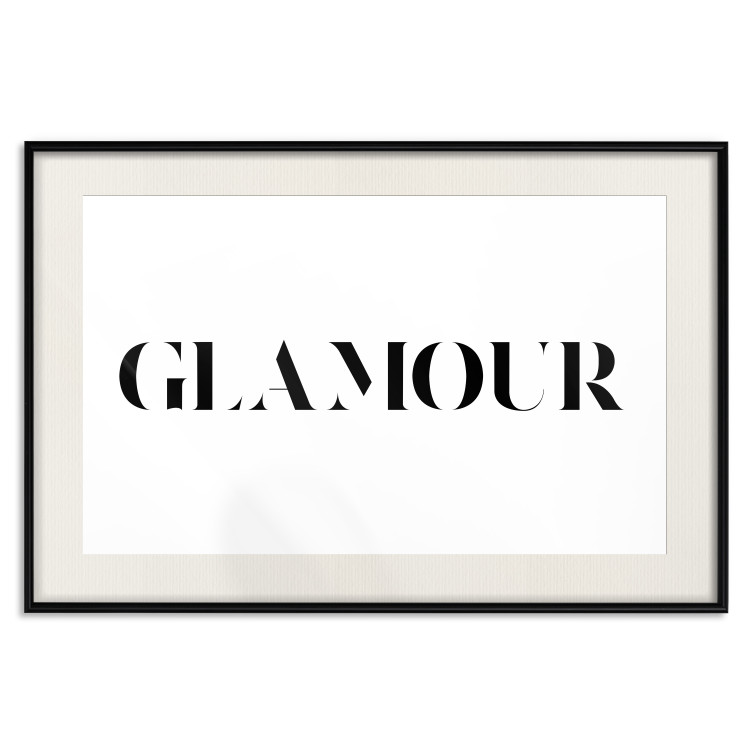 Wall Poster Glamour - black inscription in a distinctive font on a white background 126534 additionalImage 18