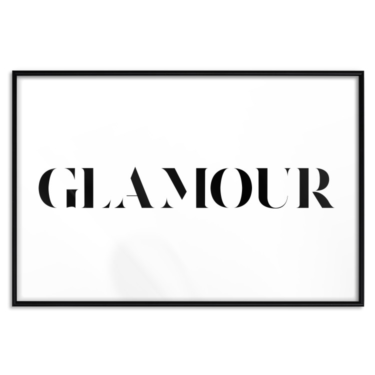 Wall Poster Glamour - black inscription in a distinctive font on a white background 126534 additionalImage 18