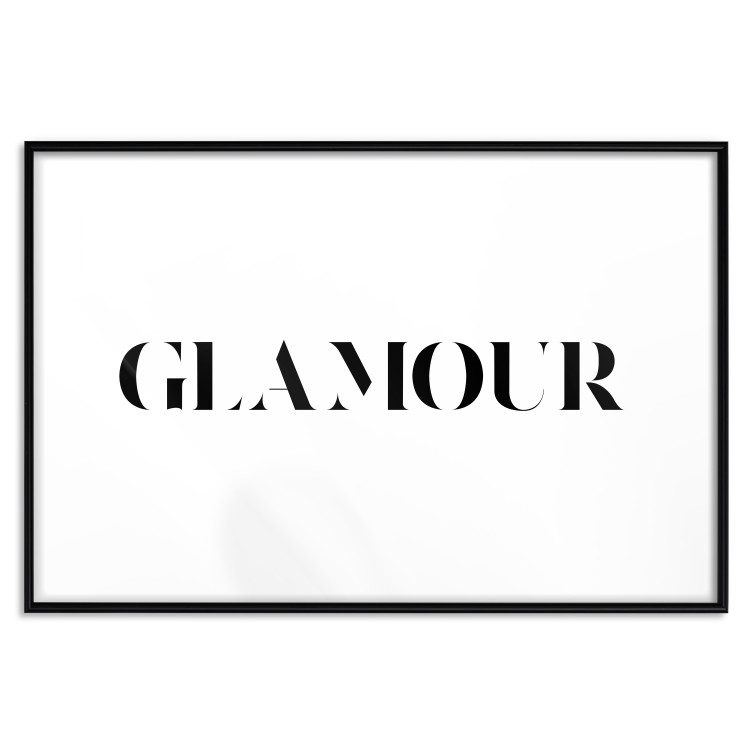 Wall Poster Glamour - black inscription in a distinctive font on a white background 126534 additionalImage 15