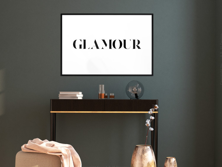 Wall Poster Glamour - black inscription in a distinctive font on a white background 126534 additionalImage 4