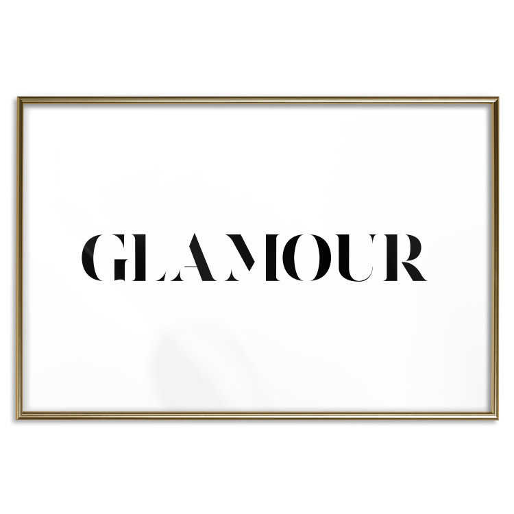 Wall Poster Glamour - black inscription in a distinctive font on a white background 126534 additionalImage 14