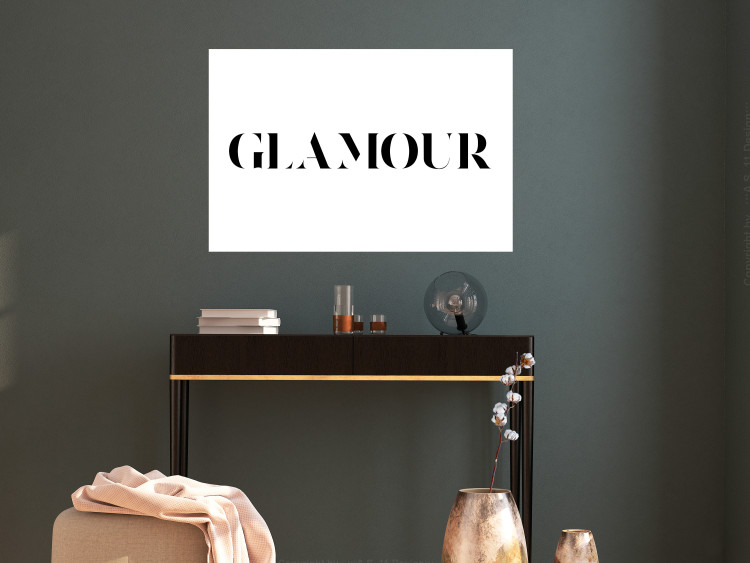 Wall Poster Glamour - black inscription in a distinctive font on a white background 126534 additionalImage 23