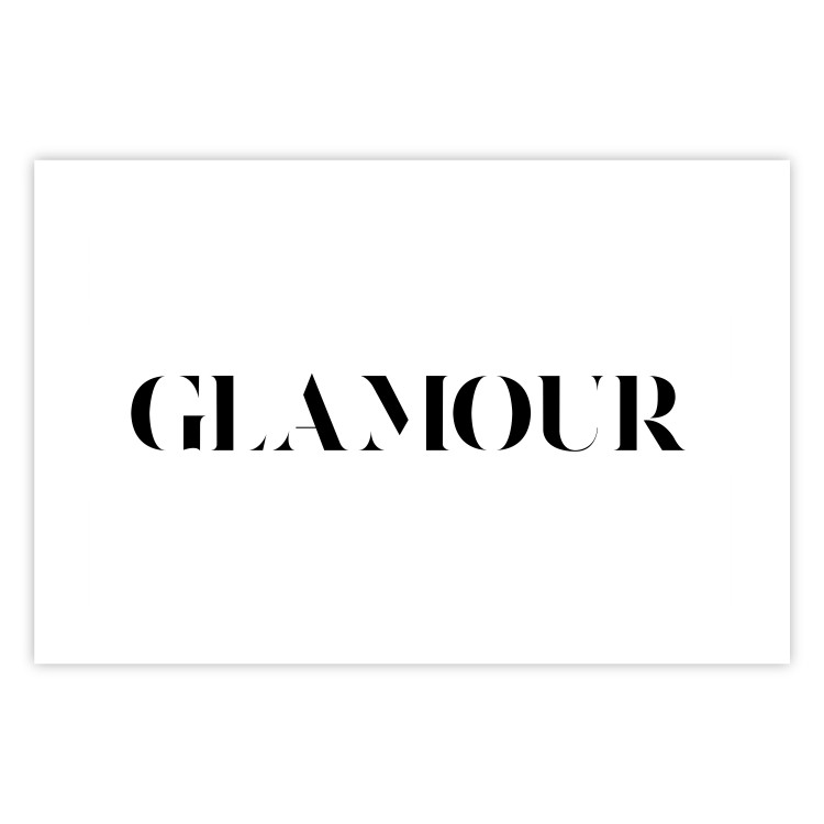 Wall Poster Glamour - black inscription in a distinctive font on a white background 126534 additionalImage 25