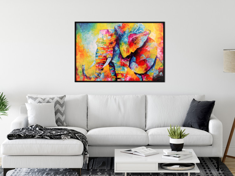 Poster Colorful Animals: Elephant - multicolored animal in watercolor motif 127034 additionalImage 4