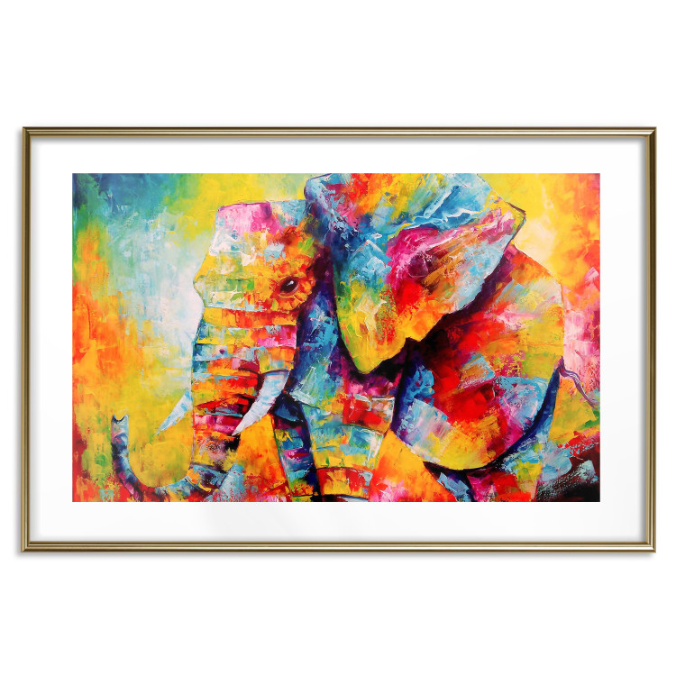 Poster Colorful Animals: Elephant - multicolored animal in watercolor motif 127034 additionalImage 14