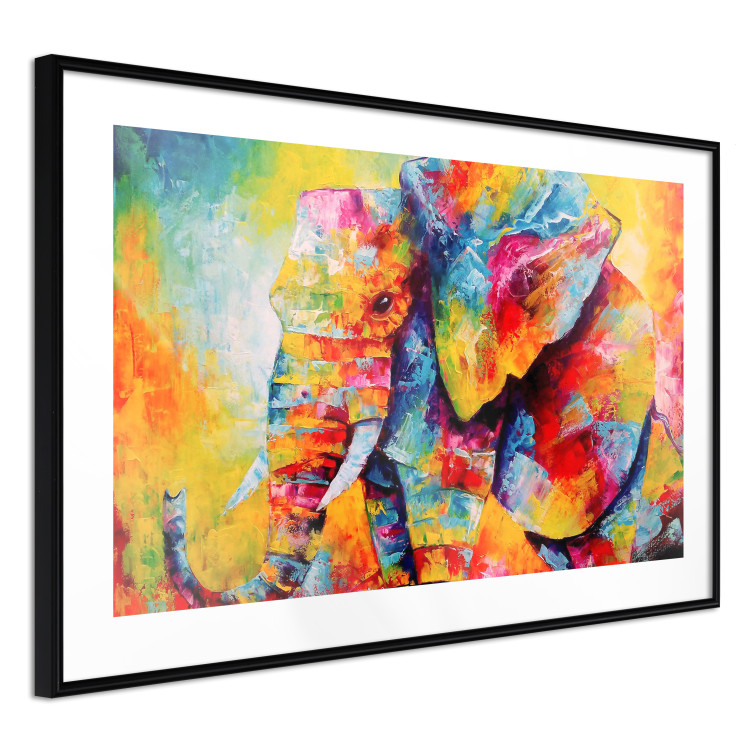 Poster Colorful Animals: Elephant - multicolored animal in watercolor motif 127034 additionalImage 6