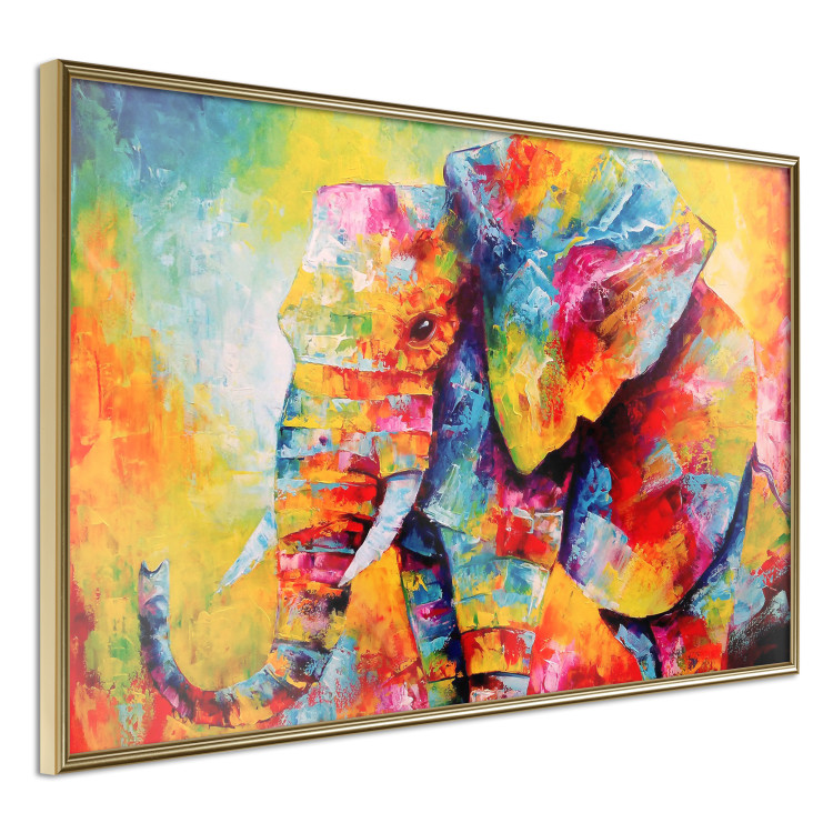 Poster Colorful Animals: Elephant - multicolored animal in watercolor motif 127034 additionalImage 12