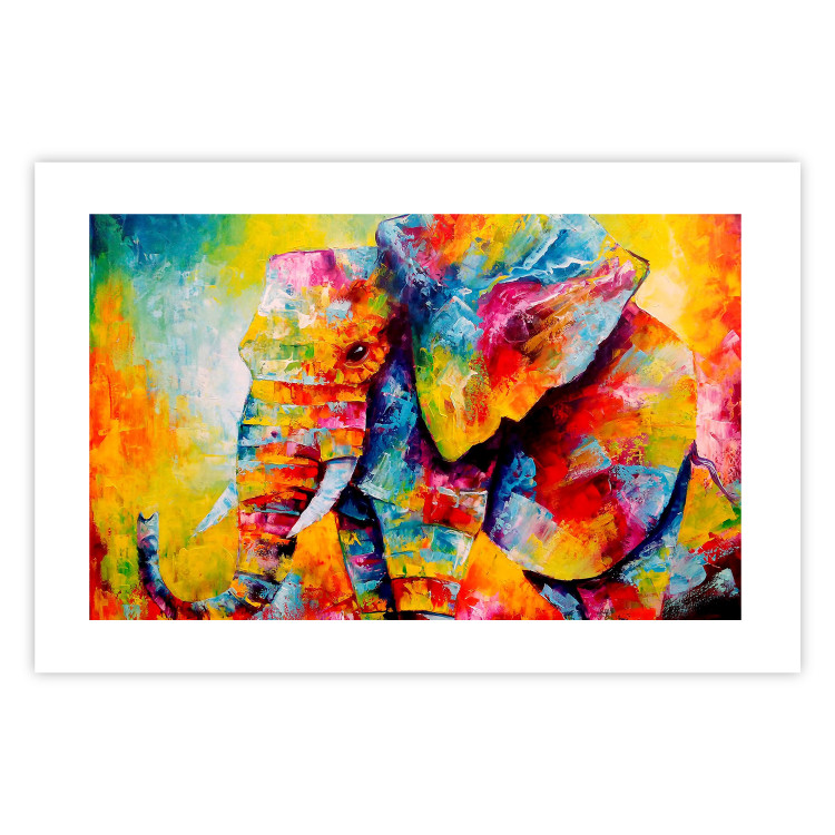 Poster Colorful Animals: Elephant - multicolored animal in watercolor motif 127034 additionalImage 19