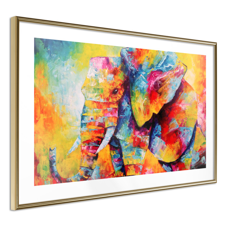 Poster Colorful Animals: Elephant - multicolored animal in watercolor motif 127034 additionalImage 7