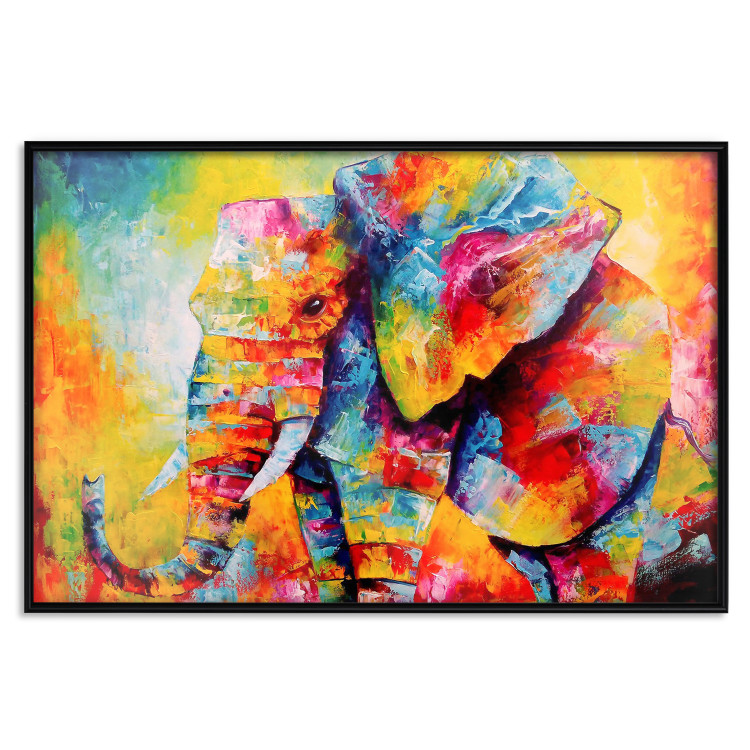 Poster Colorful Animals: Elephant - multicolored animal in watercolor motif 127034 additionalImage 16