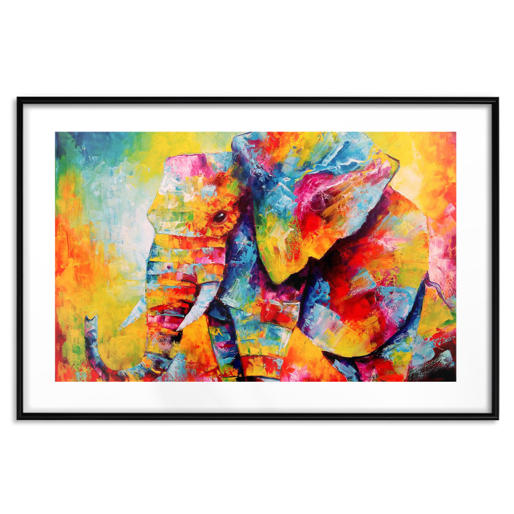 Poster Colorful Animals: Elephant - multicolored animal in watercolor motif 127034 additionalImage 15