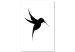 Canvas Print Flying Hummingbird - black bird drawing on a white background 128034