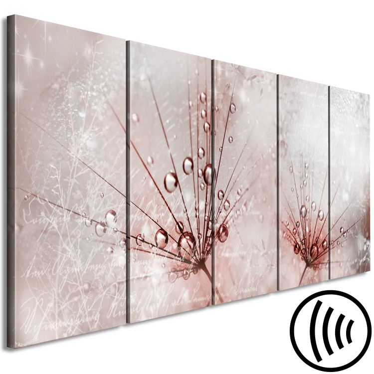 Canvas Wet Dandelions (5-part) narrow - flowers in an abstract motif 128834 additionalImage 6