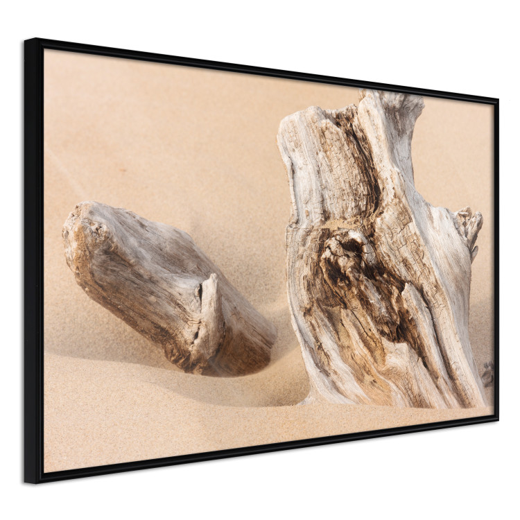 Wall Poster Uncovered Past - beach landscape with a piece of brown wood 129834 additionalImage 11