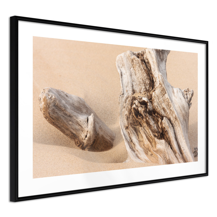 Wall Poster Uncovered Past - beach landscape with a piece of brown wood 129834 additionalImage 6
