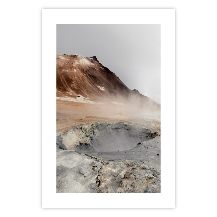 Poster Earth's Warm Breath - mountain landscape amidst fog against a gray sky 130234 additionalImage 19