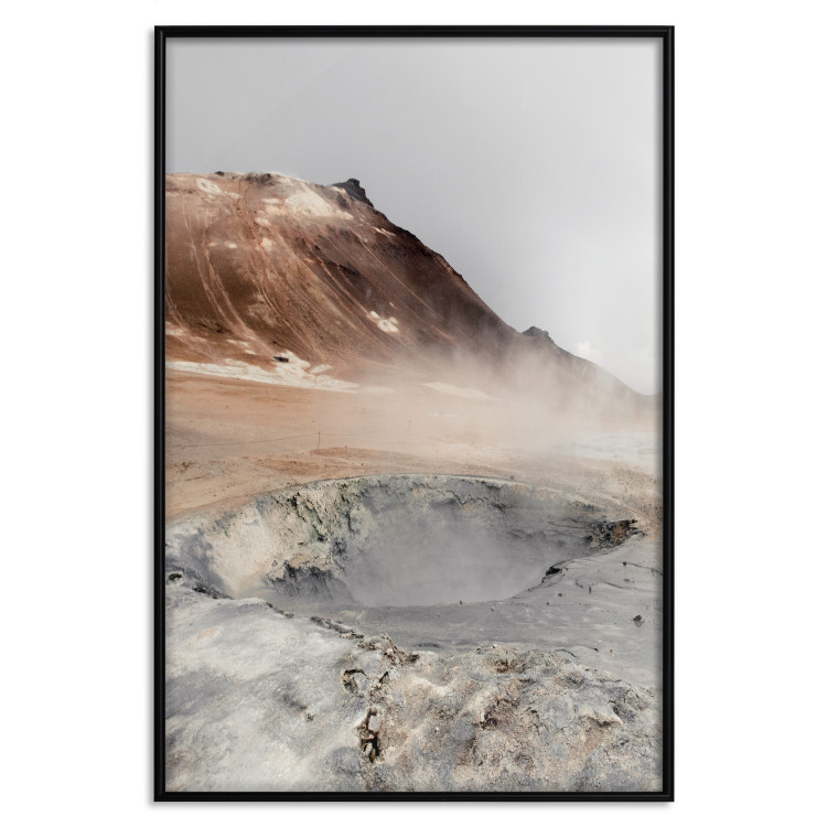 Poster Earth's Warm Breath - mountain landscape amidst fog against a gray sky 130234 additionalImage 16