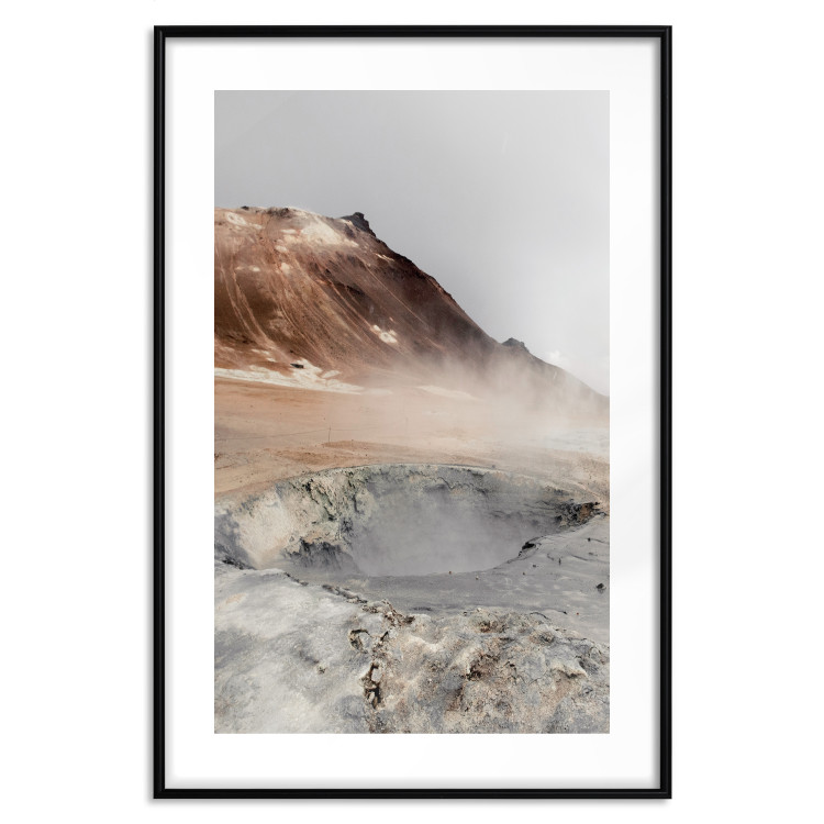 Poster Earth's Warm Breath - mountain landscape amidst fog against a gray sky 130234 additionalImage 15