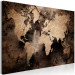 Canvas Sandstone Map (1-piece) Wide - world map covered in bronze 130534 additionalThumb 2