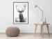 Wall Poster Lord of Autumn - black and white portrait of a deer against a background of sky and nature 130734 additionalThumb 14