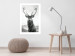 Wall Poster Lord of Autumn - black and white portrait of a deer against a background of sky and nature 130734 additionalThumb 3