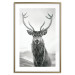 Wall Poster Lord of Autumn - black and white portrait of a deer against a background of sky and nature 130734 additionalThumb 16