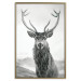 Wall Poster Lord of Autumn - black and white portrait of a deer against a background of sky and nature 130734 additionalThumb 18