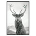 Wall Poster Lord of Autumn - black and white portrait of a deer against a background of sky and nature 130734 additionalThumb 20