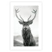 Wall Poster Lord of Autumn - black and white portrait of a deer against a background of sky and nature 130734 additionalThumb 19