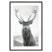 Wall Poster Lord of Autumn - black and white portrait of a deer against a background of sky and nature 130734 additionalThumb 15