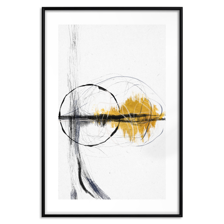 Wall Poster Golden Sunrise - artistic black lines and patterns in an abstract style 131834 additionalImage 19