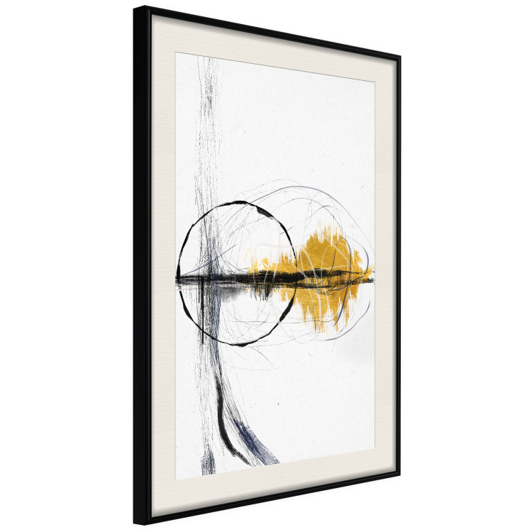 Wall Poster Golden Sunrise - artistic black lines and patterns in an abstract style 131834 additionalImage 2