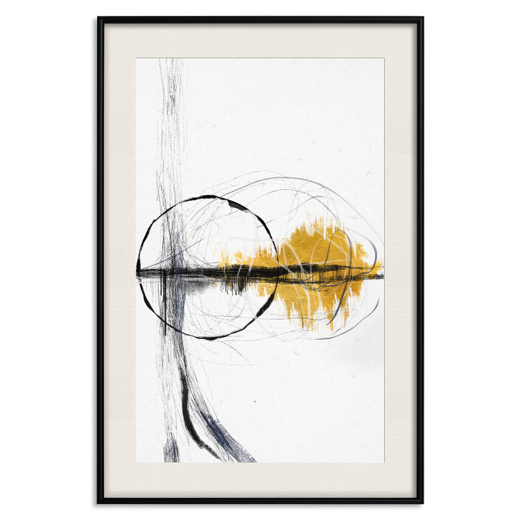 Wall Poster Golden Sunrise - artistic black lines and patterns in an abstract style 131834 additionalImage 26