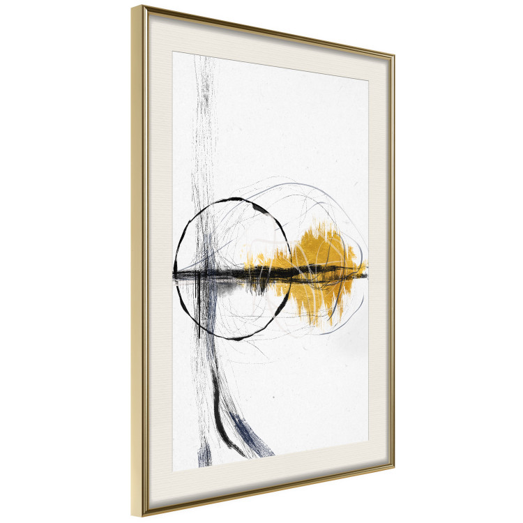 Wall Poster Golden Sunrise - artistic black lines and patterns in an abstract style 131834 additionalImage 3