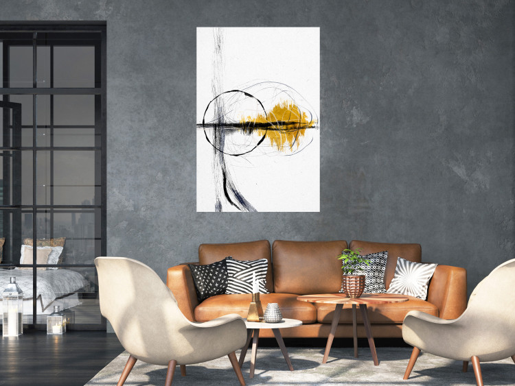 Wall Poster Golden Sunrise - artistic black lines and patterns in an abstract style 131834 additionalImage 2