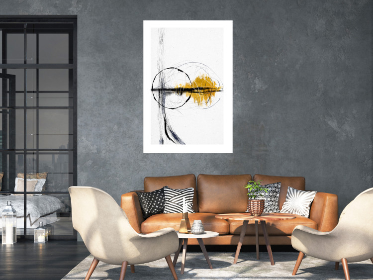 Wall Poster Golden Sunrise - artistic black lines and patterns in an abstract style 131834 additionalImage 3