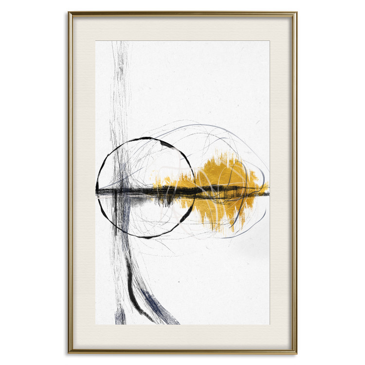 Wall Poster Golden Sunrise - artistic black lines and patterns in an abstract style 131834 additionalImage 27
