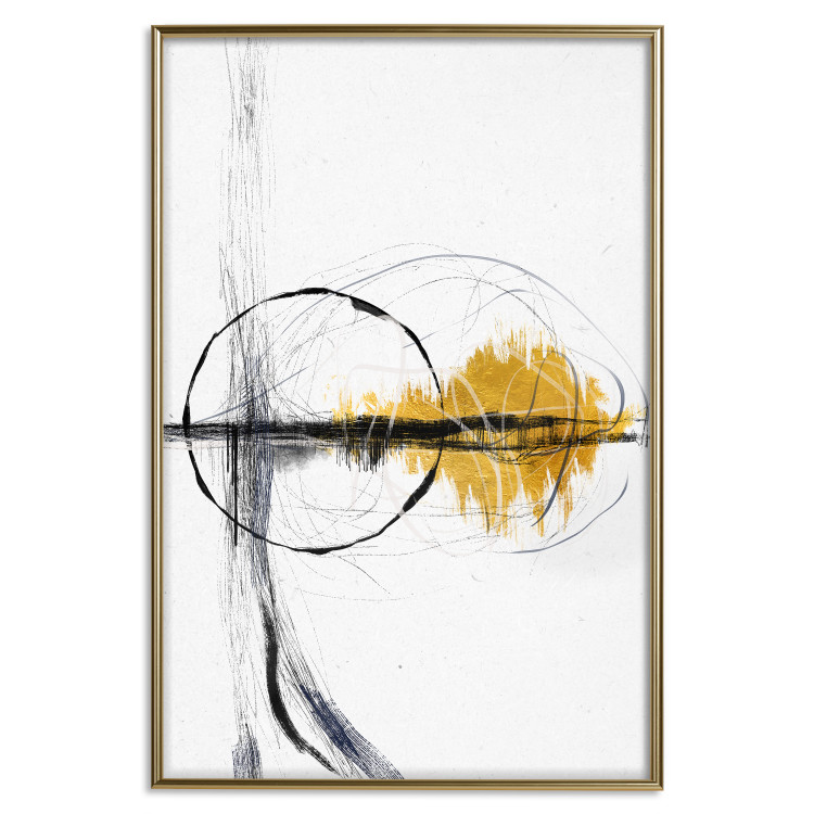 Wall Poster Golden Sunrise - artistic black lines and patterns in an abstract style 131834 additionalImage 15