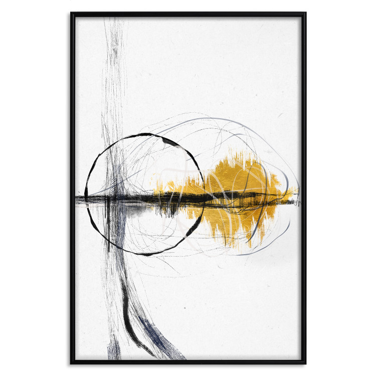 Wall Poster Golden Sunrise - artistic black lines and patterns in an abstract style 131834 additionalImage 14