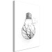 Canvas Art Print Winter Birds (1-piece) Vertical - abstract light bulb with tree 131934 additionalThumb 2