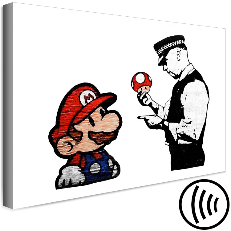 Canvas Mario and a Police Officer - graphic inspired by Banksy's street art 132434 additionalImage 6