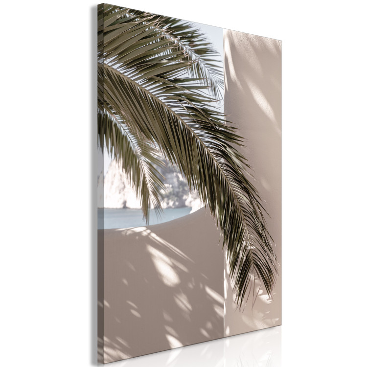Canvas Art Print Terrace with a View (1-piece) Vertical - palm tree leaf in Morocco 134734 additionalImage 2