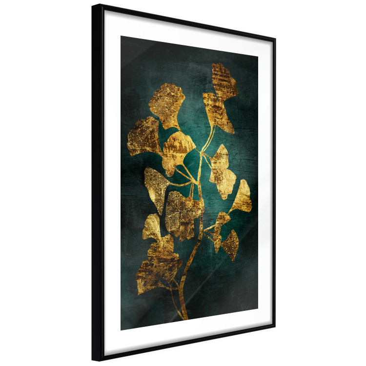 Wall Poster Radiant Glow - abstract golden plant on green texture 135034 additionalImage 6