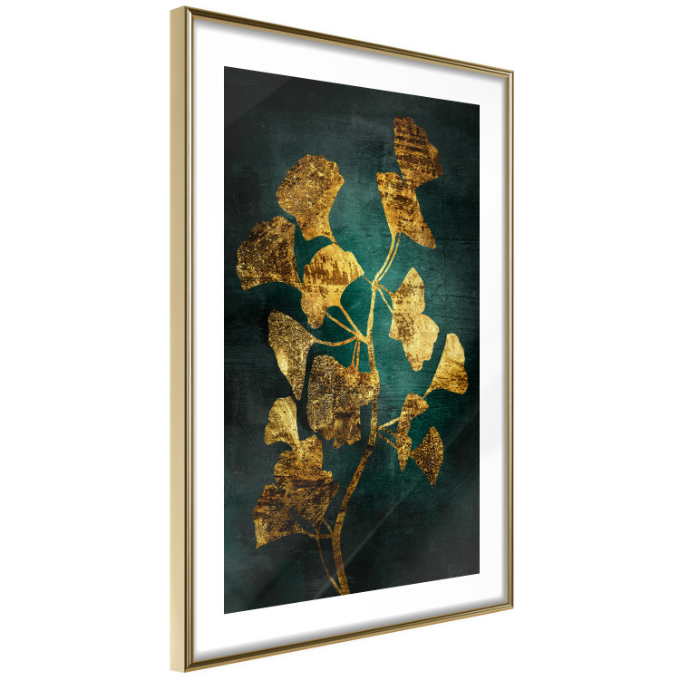 Wall Poster Radiant Glow - abstract golden plant on green texture 135034 additionalImage 7