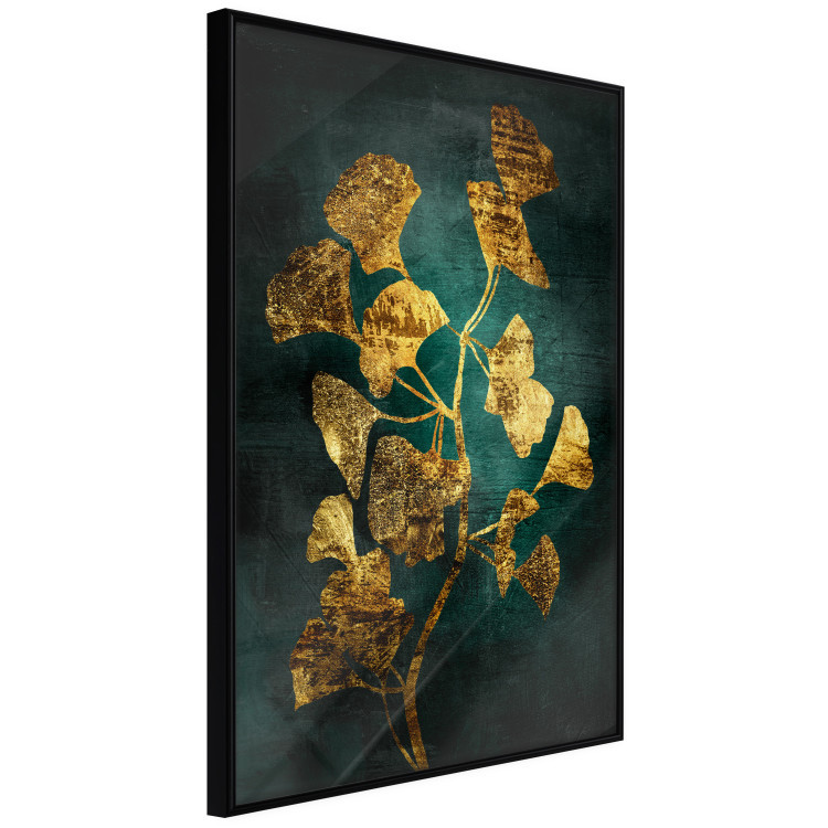 Wall Poster Radiant Glow - abstract golden plant on green texture 135034 additionalImage 11
