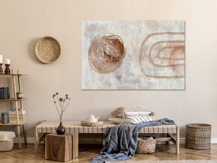 Canvas Art Print Copper ball - abstraction with the motif of circles and curled threads 135234 additionalImage 3